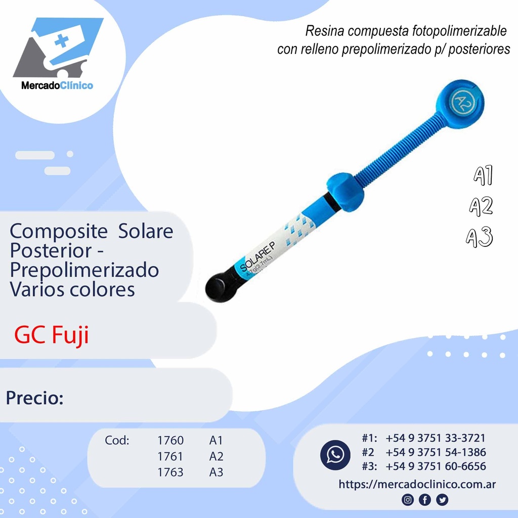 Composite Solare Posterior - Prepolimerizado Varios colores - GC Fuji ...
